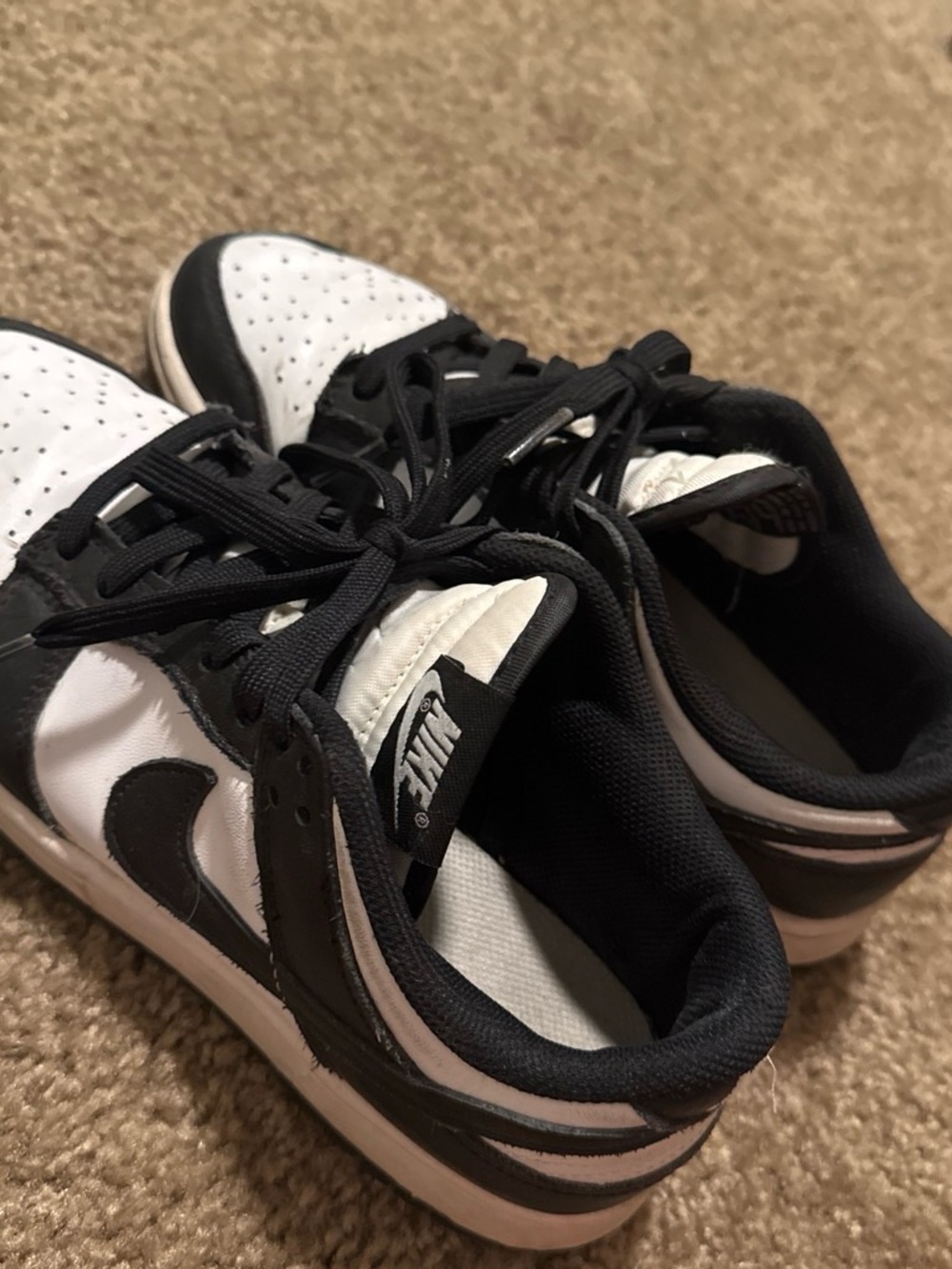 Nike Black and White Women's Low-Top Sneakers (Pandas)